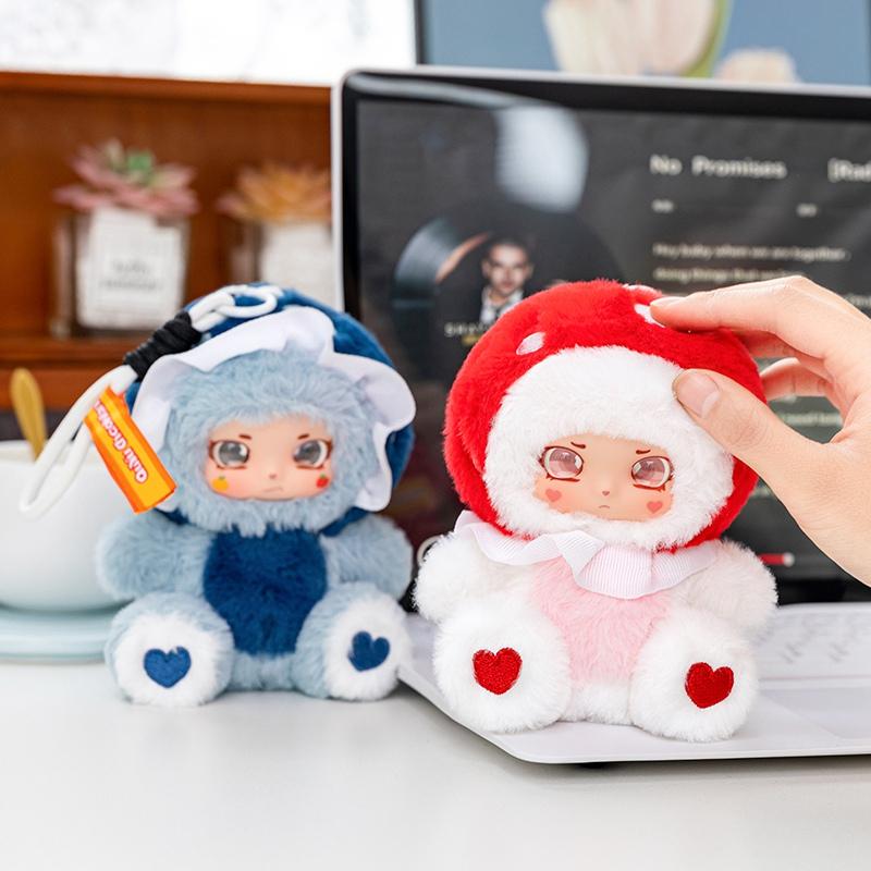 14cm Mushroom Girl Vinyl Plush Toys Cute Fungi Fairy Stuffed Doll Soft Kawaii Forest Toy for Kids Creative Gifts Bag Pendant