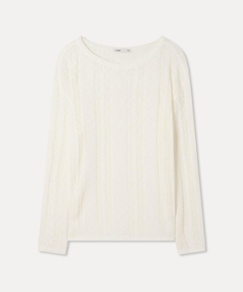 MIXXO See-Through Cable Loose Fit Long Sleeve Knit_Miwkag642T