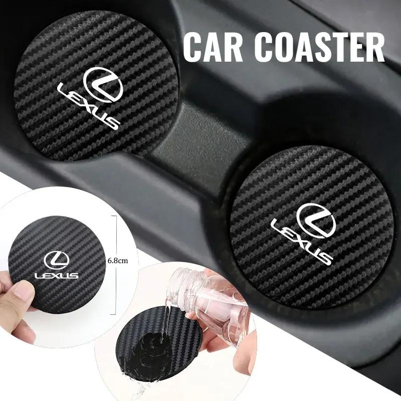 2026 Hot Interior Stickers For Lexus GX470 LS400 LX470 LX570 RC350 UX250h ES350 RX450h 2pcs Car Cup Holder Anti Slip Insert Coas