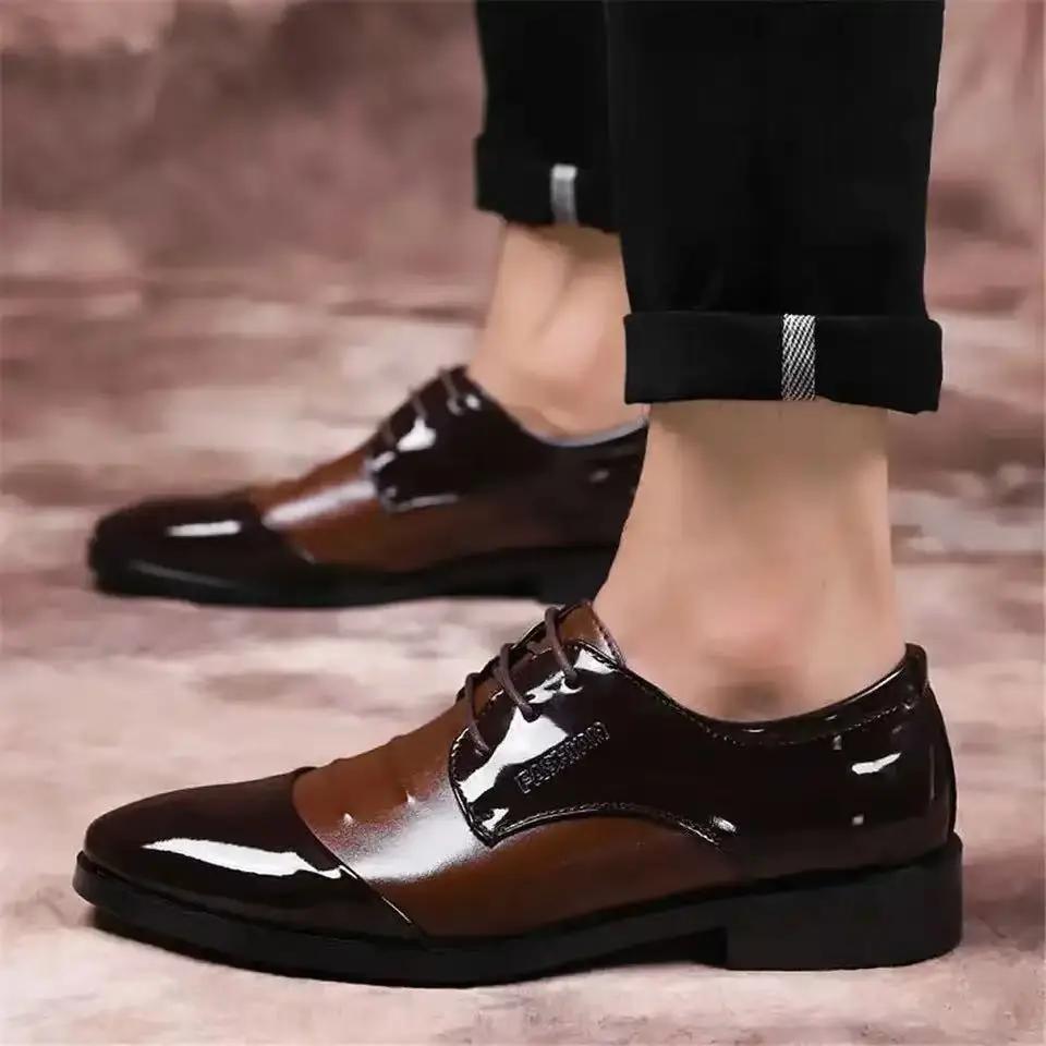 Men's Leather Shoes Classic Men's Dress Shoes High Quality Patent Leather Business Shoe Elegant Banquet Party Shoe Wedding Shoes