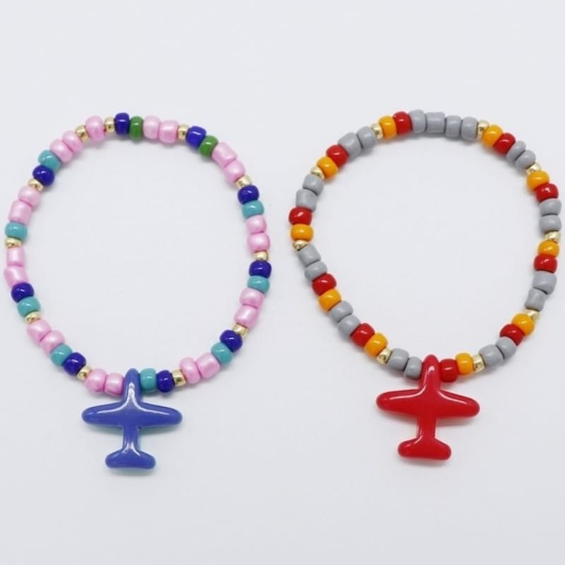 

BONBEAU Formica airplane beads Bracelet red