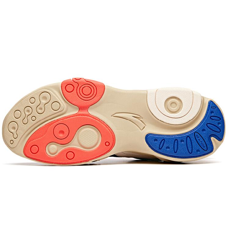 Anta Comfortable Cushioning Slip Resistant Abrasion Resistant Balance Low top Running Shoes Men's Beige Blue 912028850-2