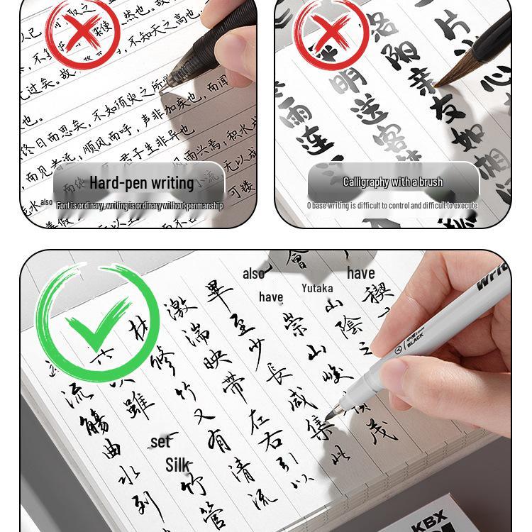 Elegant Calligraphy Brush Pen - Student & Adult Beginner, Fountain Pen Style with Soft Tip for Regular Script