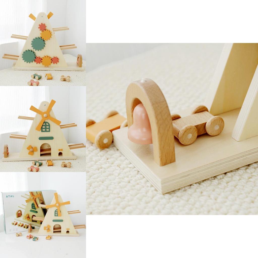 Holzschienen-Trägheitsgleiter-Spielzeug für Kinder, Bildungs- und Gehirnentwicklung