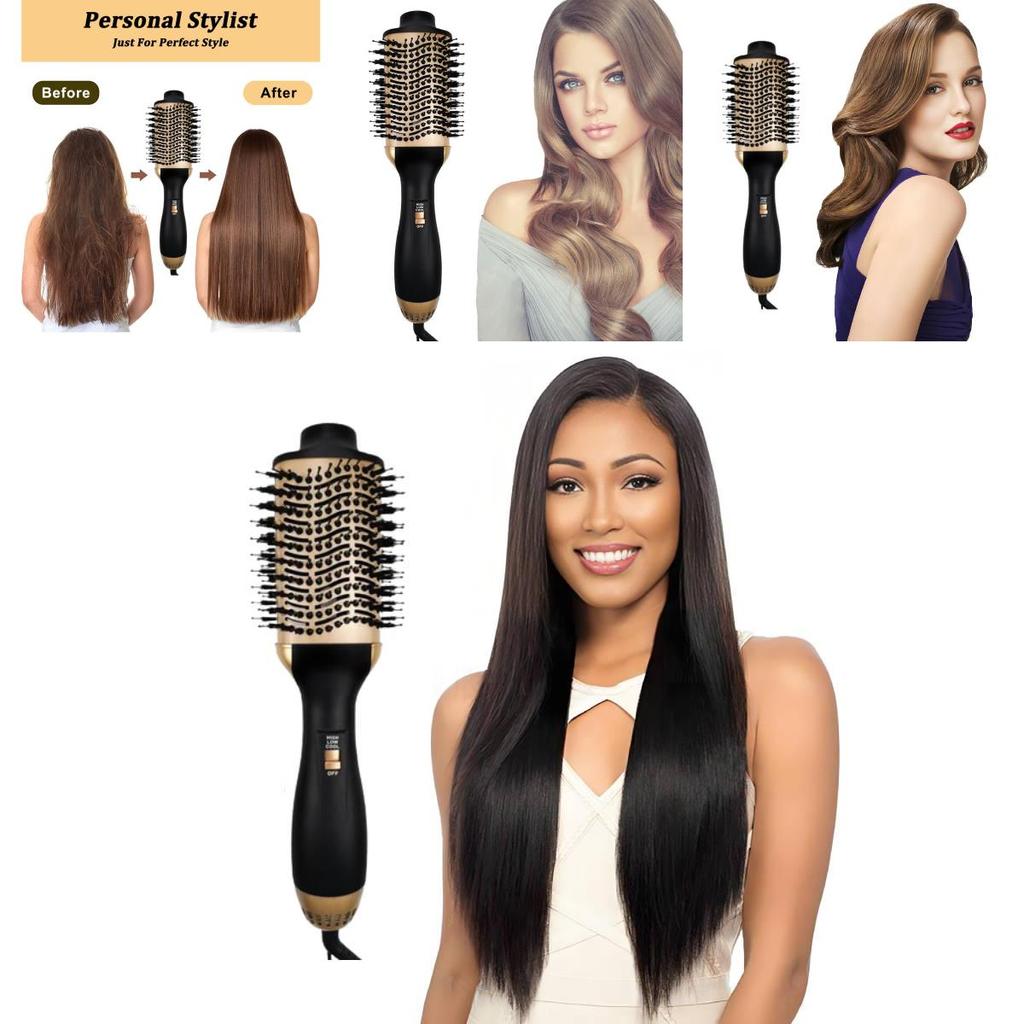 New 4 In 1 Hot Air Brush Hair Dryer With Adjustable Temperature For Smooth Styling