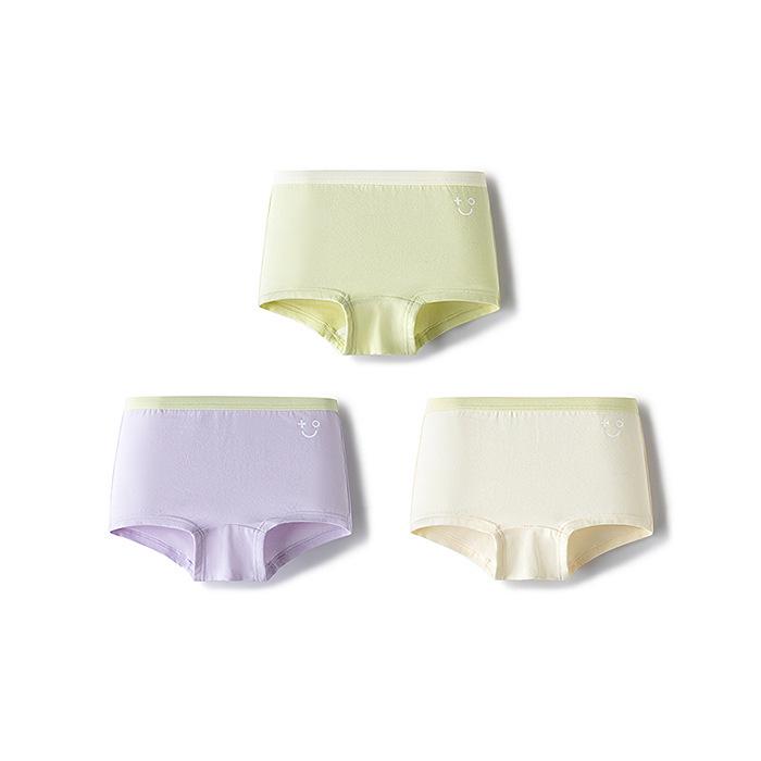 Balabala Girls' Cotton Boxer Shorts - 3-Pack, No-Wedgie, Skin-Friendly, Small to Large Sizes