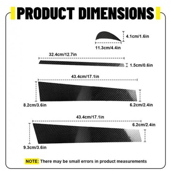 8Pcs Pillar Window Posts Door Trim Cover Black For Toyota Camry 2018-2024