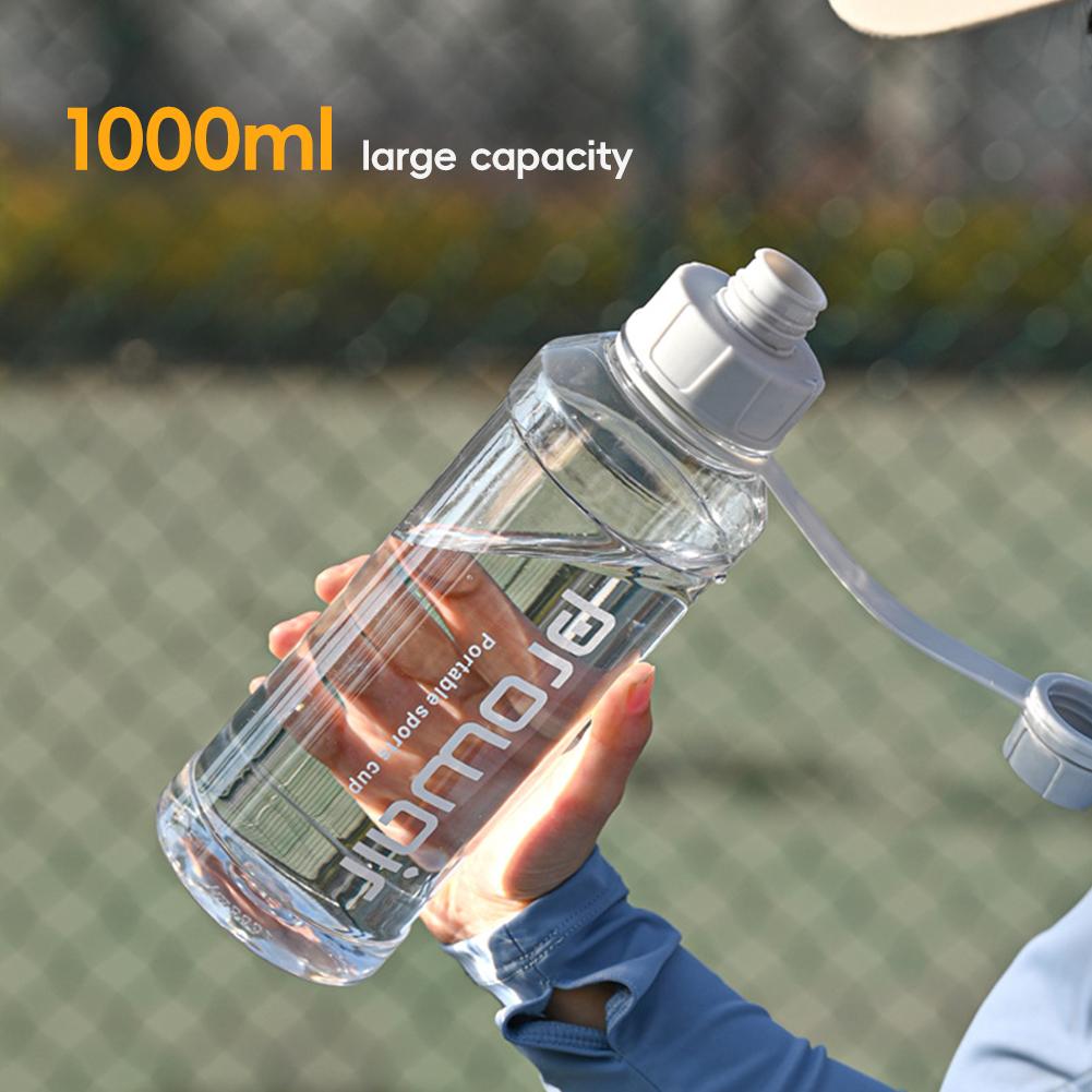 1000ML Leak-Proof Plastic Large Capacity Sports Water Bottle Non-Toxic Odorless Perfect for Hot/Cold Drinks