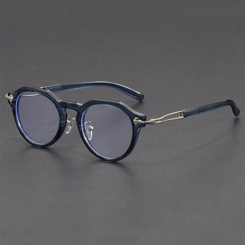 KAMMPT Vintage Round Optical Frames Men Blue Light Blocking Glasses Trendy Retro Stylish Luxury Eyewear