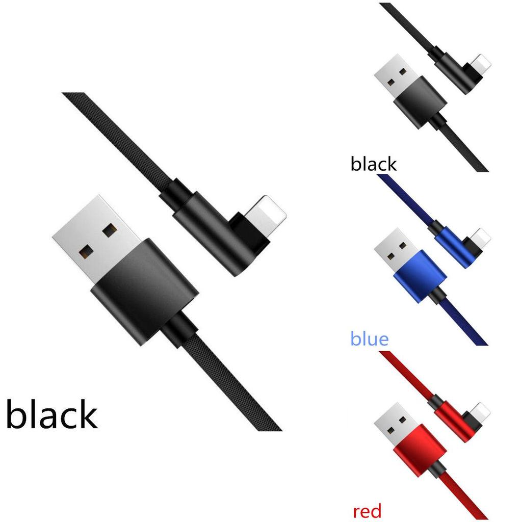 Charging Right Line Angle 90 Degree For Iphone Charger Shape Cable Braided