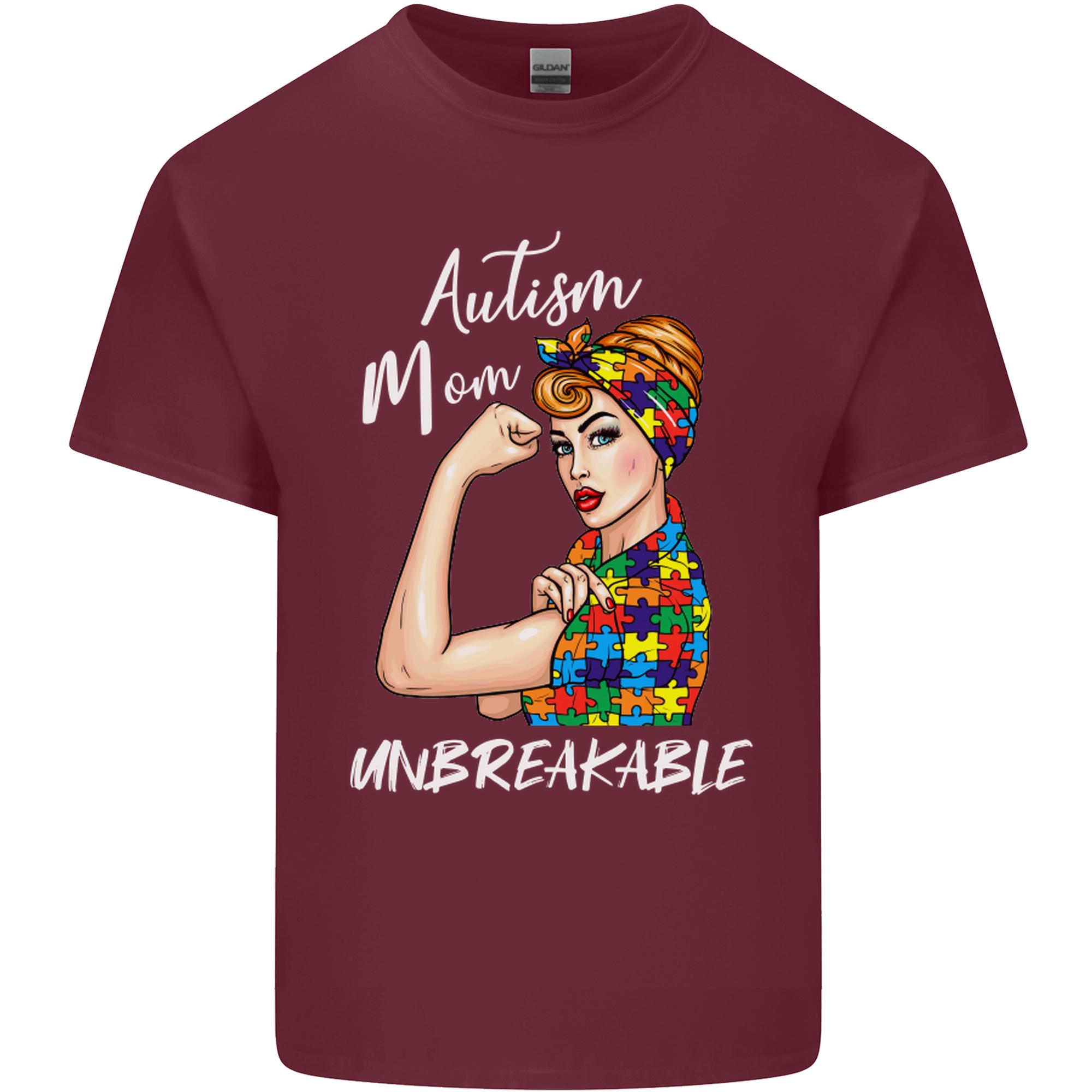 Autistic Mum Unbreakable Autism ASD Unisexs Light Cotton TShirt S