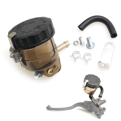 Fireyouracing Universeller Motorradtank mit Schlauch Korrosionsbeständige Motorradbremsteile Vorratstank (Hauptbremszylinder kompatibel)