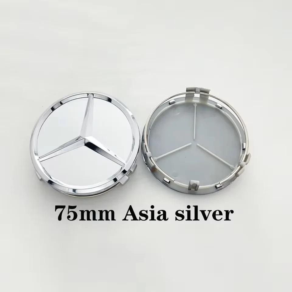 WVOSP1 Hot 2026 New For Benz 4pcs 75mm Automotive Center Wheel Cover Badge Modification Accessories For Mercedes Benz AMG C E S GLE CLC