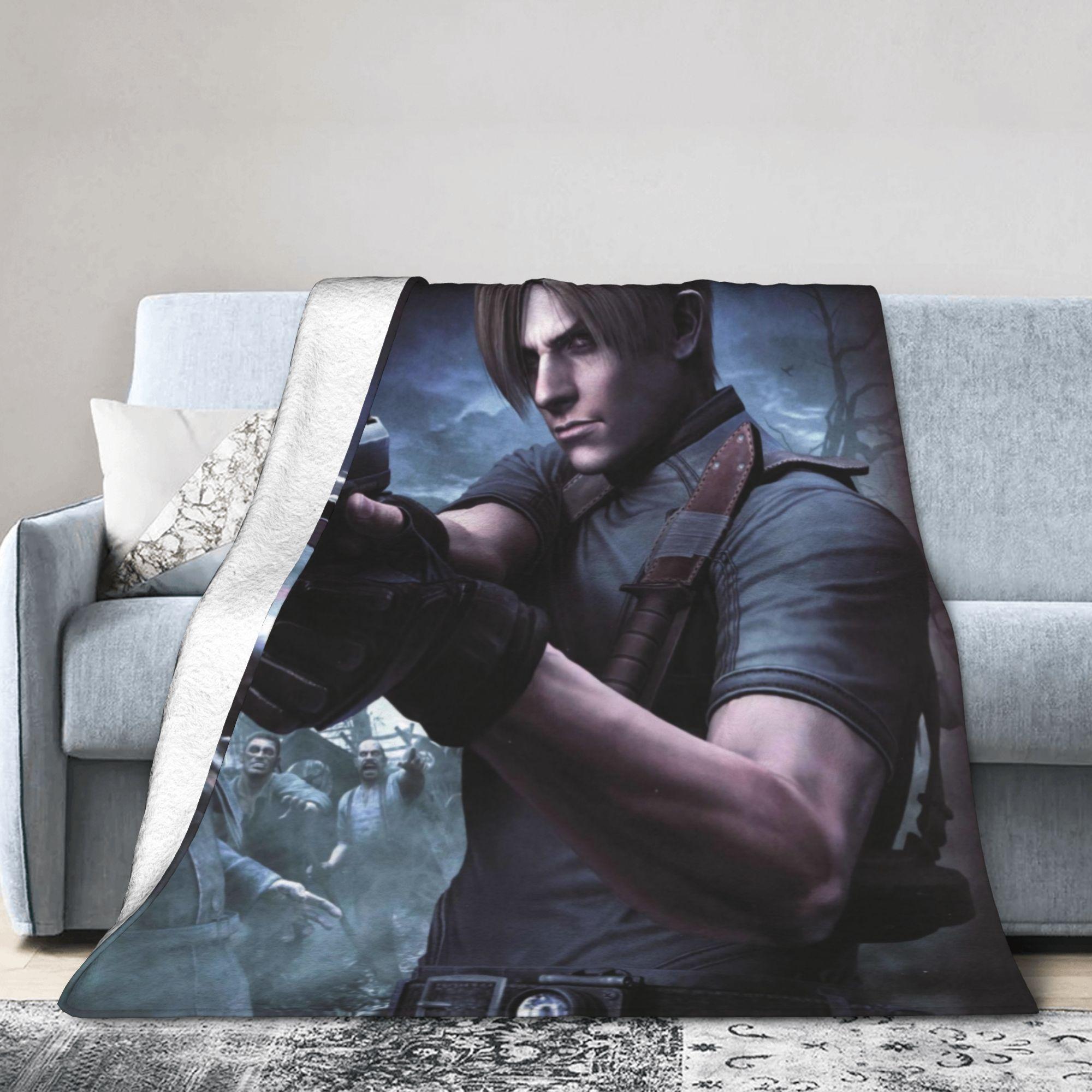 

Leon S. Kennedy Video Game Residents Evils 4 Warm Soft Blankets Kids Plush Throw Blanket Funny Flannel Bedspread Sofa Bed Cover 80x120cm