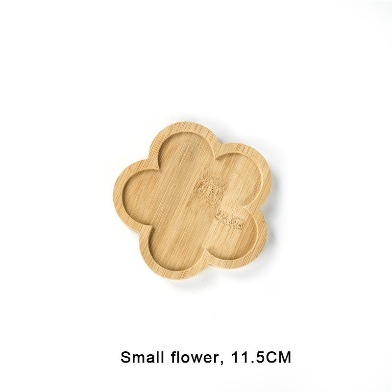 Einfacher Stil Hausdekoration Sukkulenten Bonsai Halter Runde Quadratische Blumentopf Basis Bambus Holz Tablett