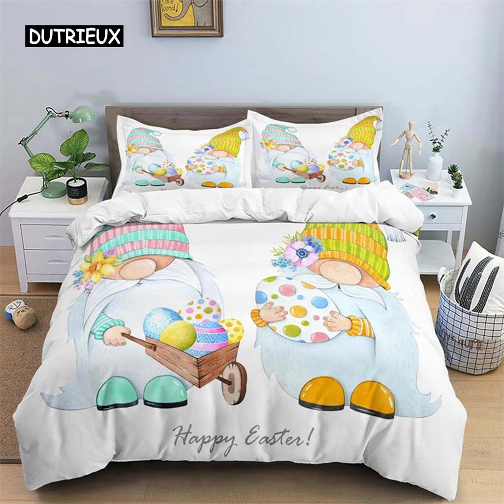 Cartoon Animal Duvet Cover Santa Claus Bedding Set Microfiber Pumpkin Car Quilt Cover King Full Size Christmas Halloween Decor