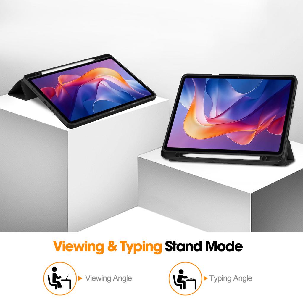 For Xiaomi Redmi Pad 2 Stand Case Shock-Absorbent Leather Tablet Cover with Pen Slot