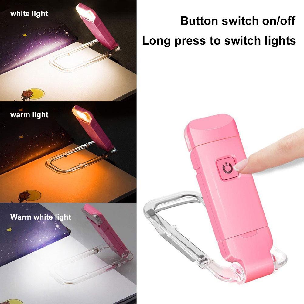 USB Rechargeable Portable Clip-on LED Reading Light Reading Lamp Eye Care Book Lamp for Book Lovers Kids