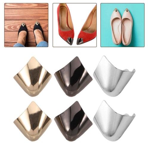 FOMIYES Metal Toe Caps, Shoe Protection, Solid Color High Heel Toe Caps, Elegant High Heel Tip Covers, Durable Shoe Tip Caps for Repair and Decoration