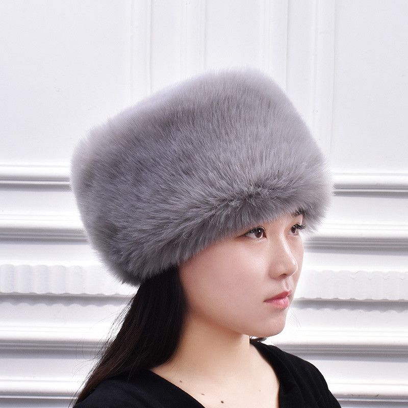 Winter Mink Cotton Hat for Men and Women Fox Fur Hat Imitation Rabbit Fur Thick Warm Dome Mongolian Hat