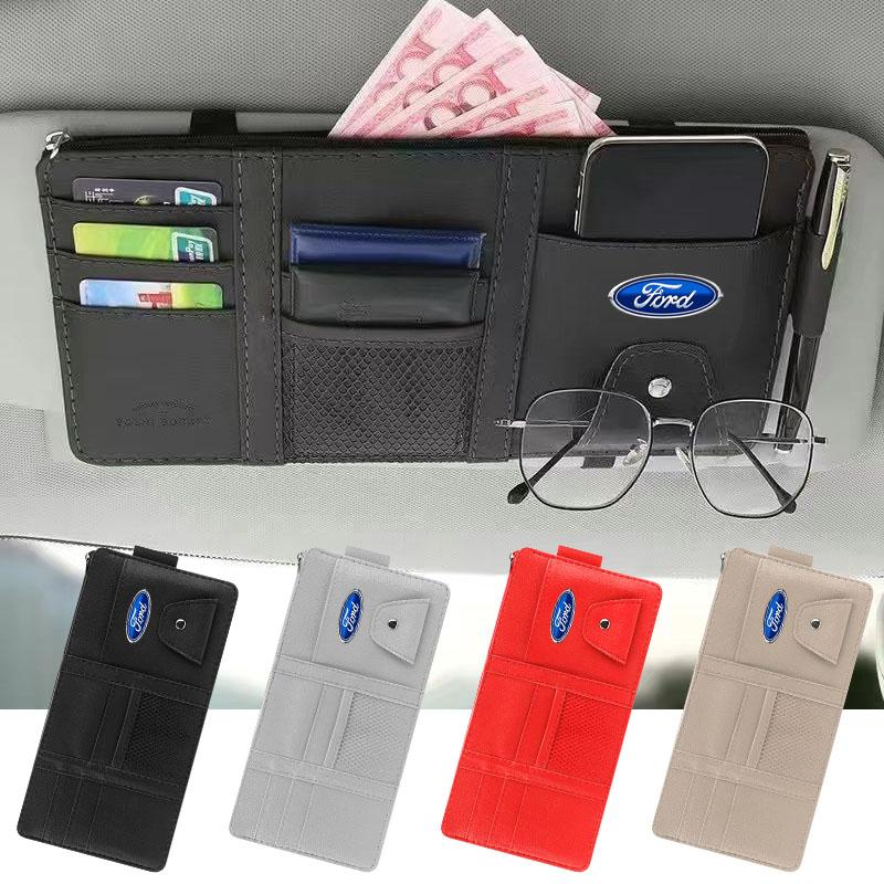 Car Sun Visor Point Type Multi-function Storage Bag Car Accessories For Ford Focus Mondeo Kuga Fiesta MK7 Escort Explorer Edge 2 4 MK2 MK4