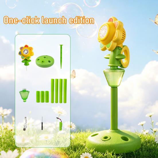 Automatic Torch Bubble Machine with LED Lights Adjustable Height Bubble Maker Rechargeable Automatic Blower for Outdoor Weddings Parties