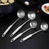Stainless Steel Long-Handled Soup and Slotted Spoons for Hot Pot