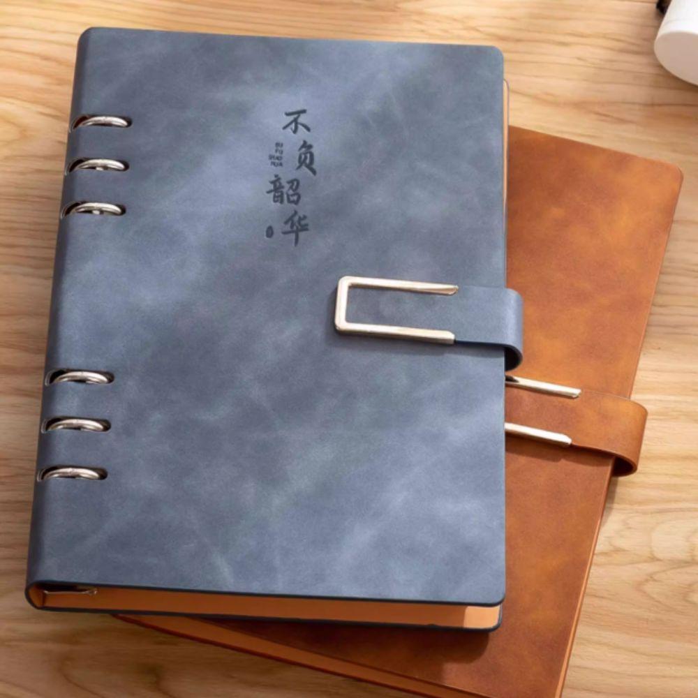 200 Pages Loose Leaf Notebook 100 Sheets Retro Notebook Journal PU Hardcover Notebook  Student