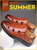 "Men's Black Leather Non-Slip Business Casual Sandals for Middle-Aged and Elderly"