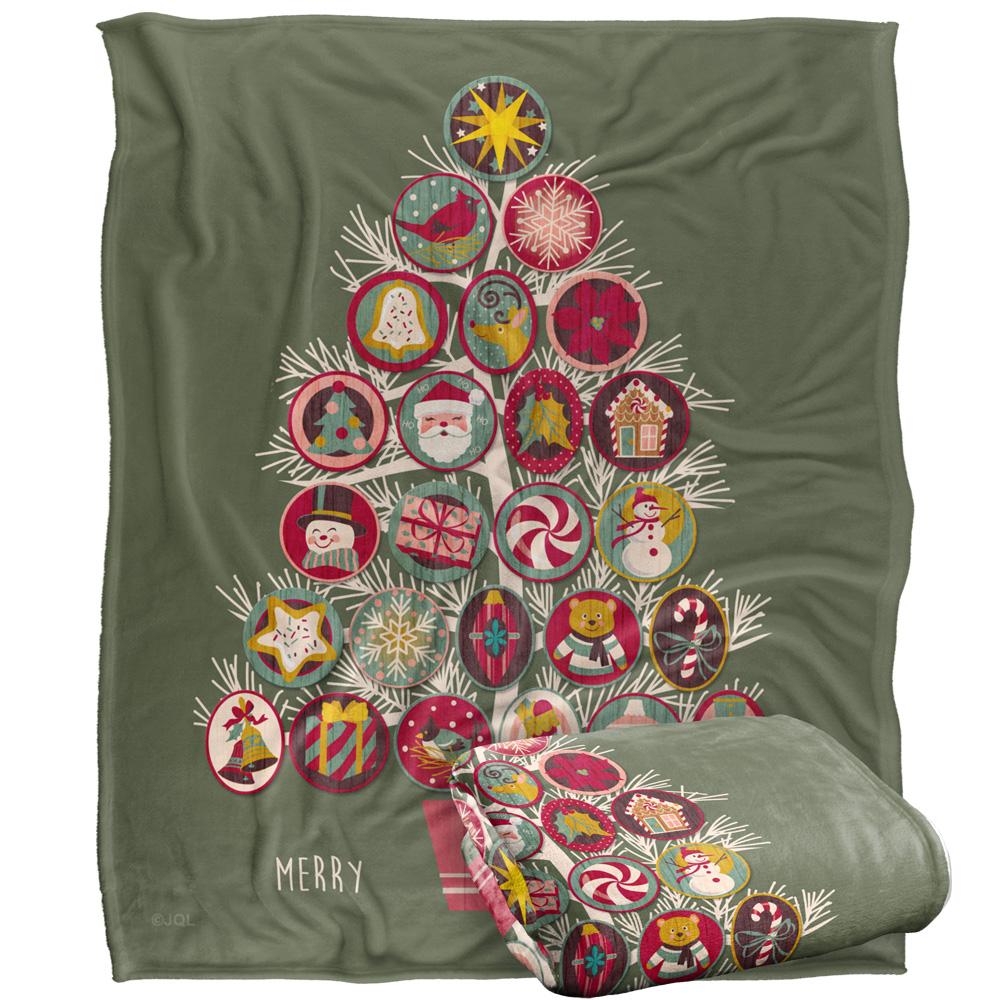 JQ Licensing Silky Christmas Ornaments Supersoft Blanket