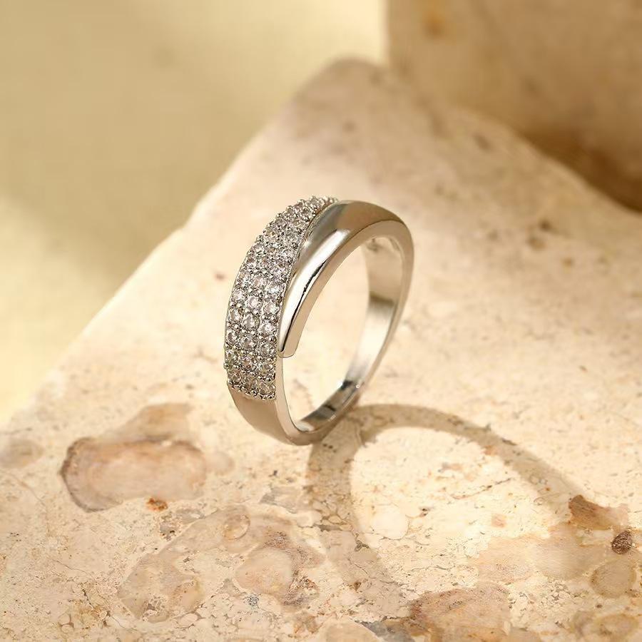 Anelli Geométrici Irregolari alla Moda Pieni di Zirconi Anello Multistrato Personalizzato per Dito Indice per Donne Gioielli di Fascino Accessori Regali