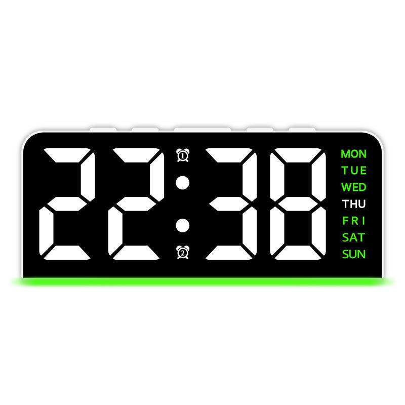 LED multi-functional digital clock with three adjustable brightness levels, mood light temperature display, digital alarm clock