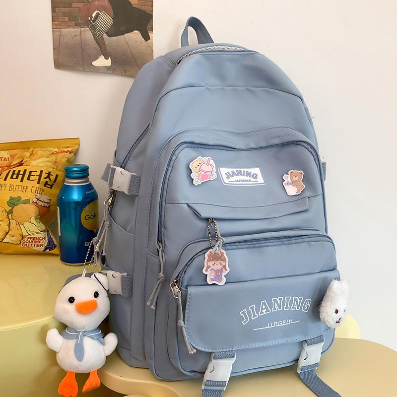 Primary School Girl Junior High School Student Burgundy Backpack High School Student College Student Backpack