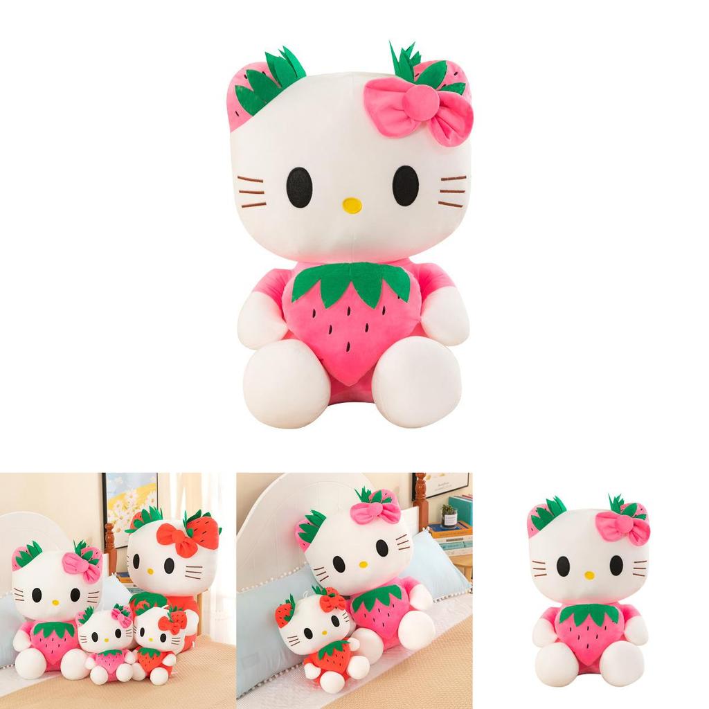 Strawberry Kt Cat Plush Toy Large Stuffed Animal Pillow For Kids And Collectors