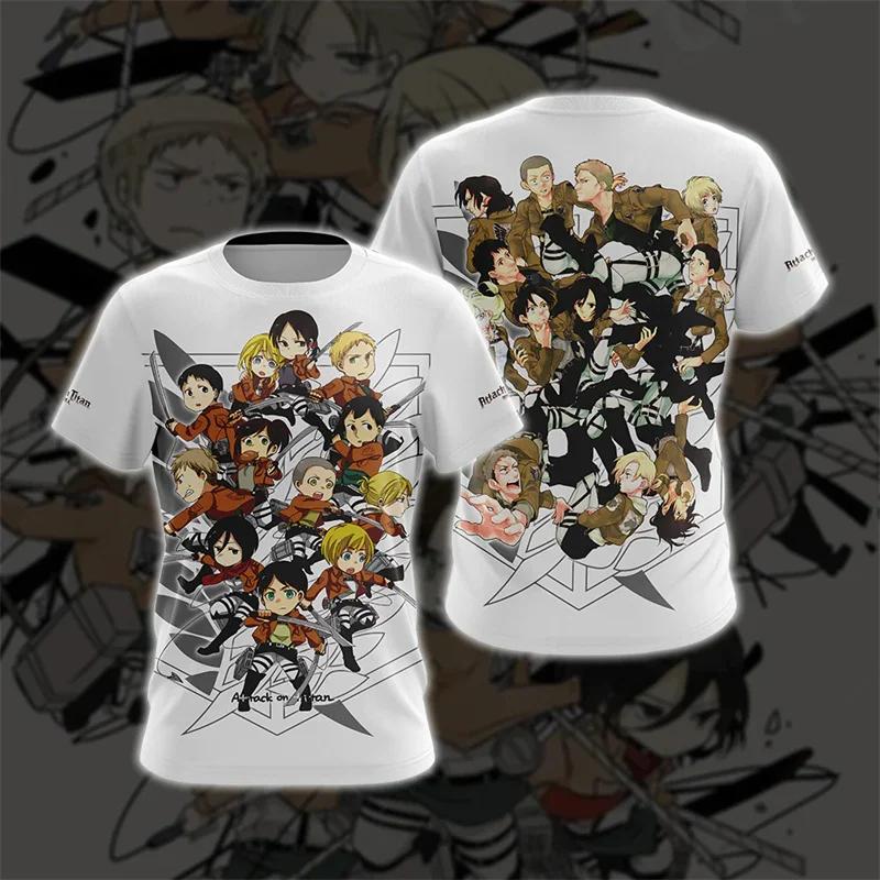 Anime "Attack on Titan" Levi Ackerman Graphic Men's T-shirts 3D Manga Printed T-shirts Summer Round Neck Casual Harajuku Fashion T-shirts