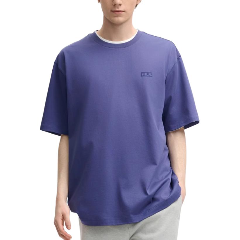Fila Original Simple Casual Cotton Loose Short Sleeve T-Shirt Men Tops Ledi-Blue F51M529109F-BU