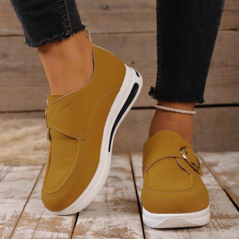 New Casual Round-toed Flat Wedge Heel Women's Shoes with A Shallow Opening and Large Size for Women