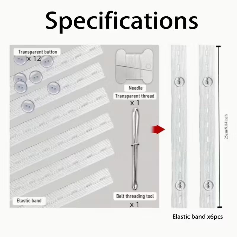 

6 шт. Эластичная резинка Мужской и женский регулируемый обтягивающий пояс - Бесшовный регулятор пуговиц для брюк белый