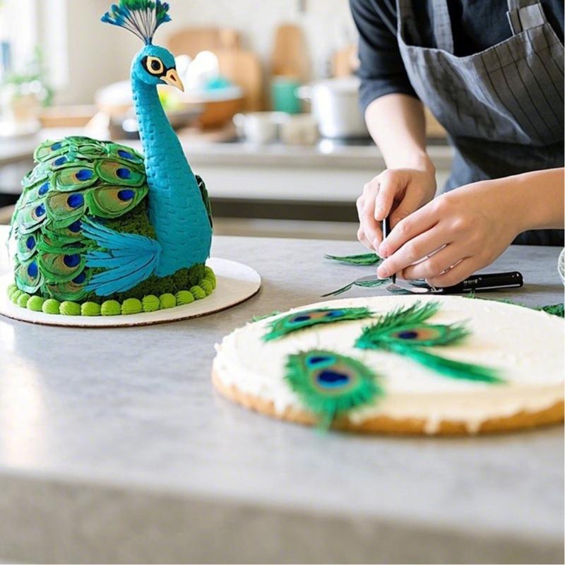 Peacocks Feathered Design Silicone Baking Molds For Chocolate Candle And Handmade Art Efficient Kitchens Craft Supply