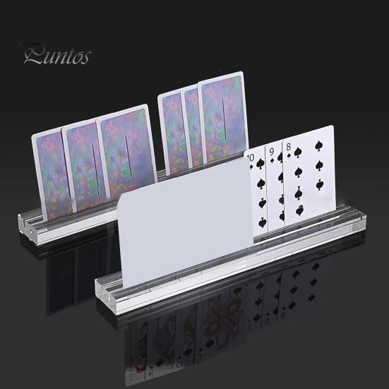 

2 шт. прозрачных пластиковых держателя для игральных карт большой емкости с умным дизайном слота держатель для игральных карт лоток игровые аксессуары прозрачный