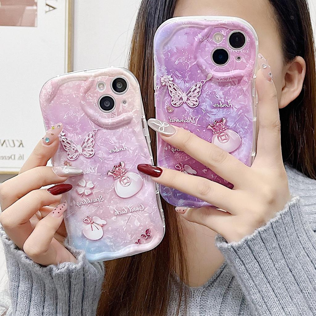 Silicone Case for Xiaomi Redmi Note 14 13 Samsung A56 A26 A36 Oppo A3 A5 Pro Tecno Spark 30C Funda Cartoon Butterfly Flowers Cover Soft TPU Bumper