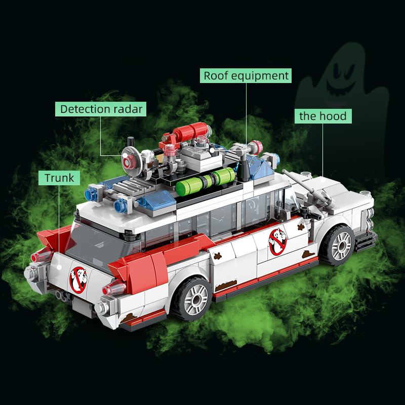 Blocuri de construcție tehnice creative Vehicul Ghostbusters ECTO-1 Model Mașină de curse Asamblare Cărămizi Jucării pentru copii Cadouri pentru adulți