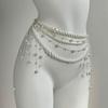 1Pcs Waist Chain Multilayer Pearl Belt For Women'S Retro Y2K Designer Belt Character Playing Clothes Accessories Party Belts