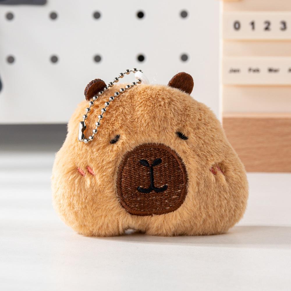 Beeping Capybara Key Ring Blinking Cartoon Animal Pendant Bag Hanging Capybara Plush Keychain  Boys