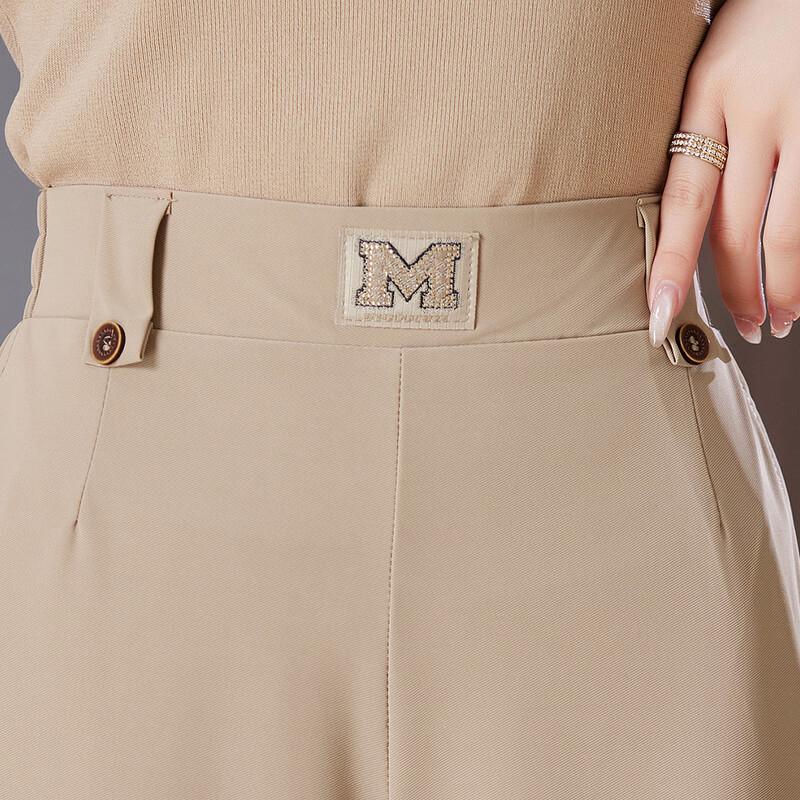 Paster Women's Plus Size Summer Straight-Leg Elastic Waist Pants