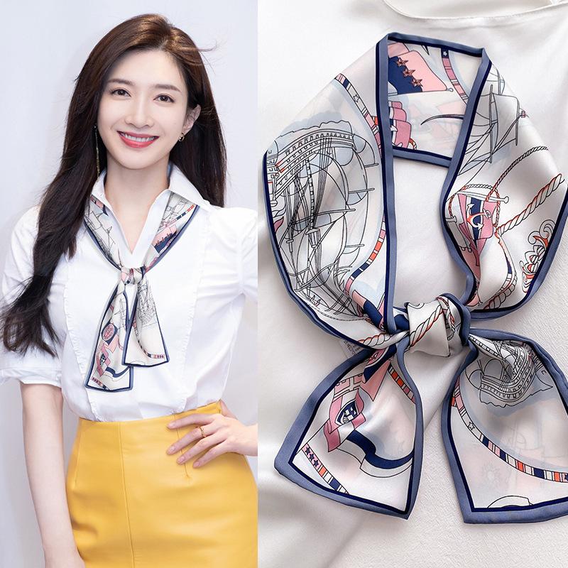Schal für Damen  Neuer Stil  Frühling und Herbst Dünn  Schmal  Lang  Küssend  Haarband  Streamer und Hemdkrawatte Dekorativer Schal