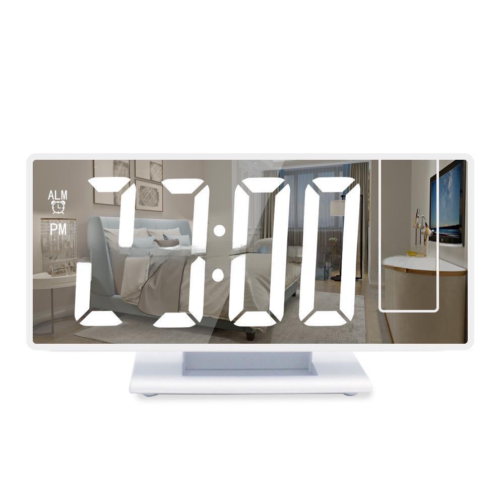 

Многофункциональные светодиодные проекционные часы с цветным экраном и умным будильником для студентов. белый