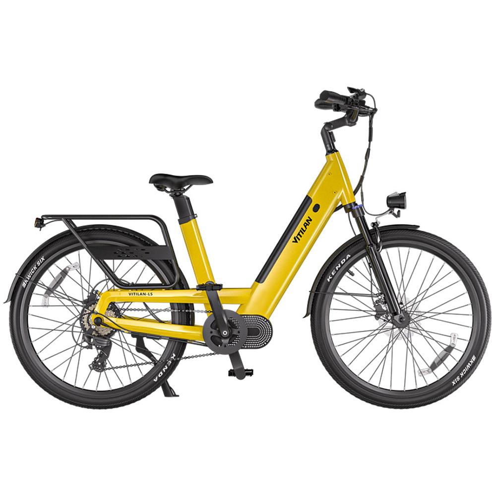 Electric Bicycle Vitilan 26" 500W Motor City Ebike 48V 15AH Max Range 90Km Load 150Kg APP Connection 7 Speed L5