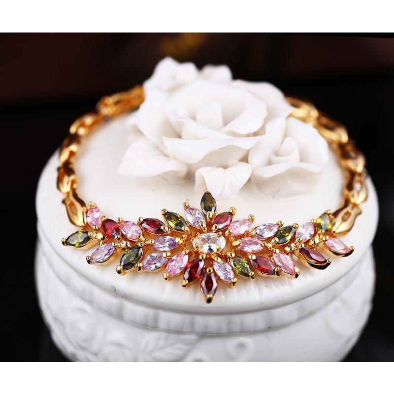 Bingling Flower Zircon Dinner Bracelet Aaa Zircon Flash Temperament Jewelry, Bracelet, Women