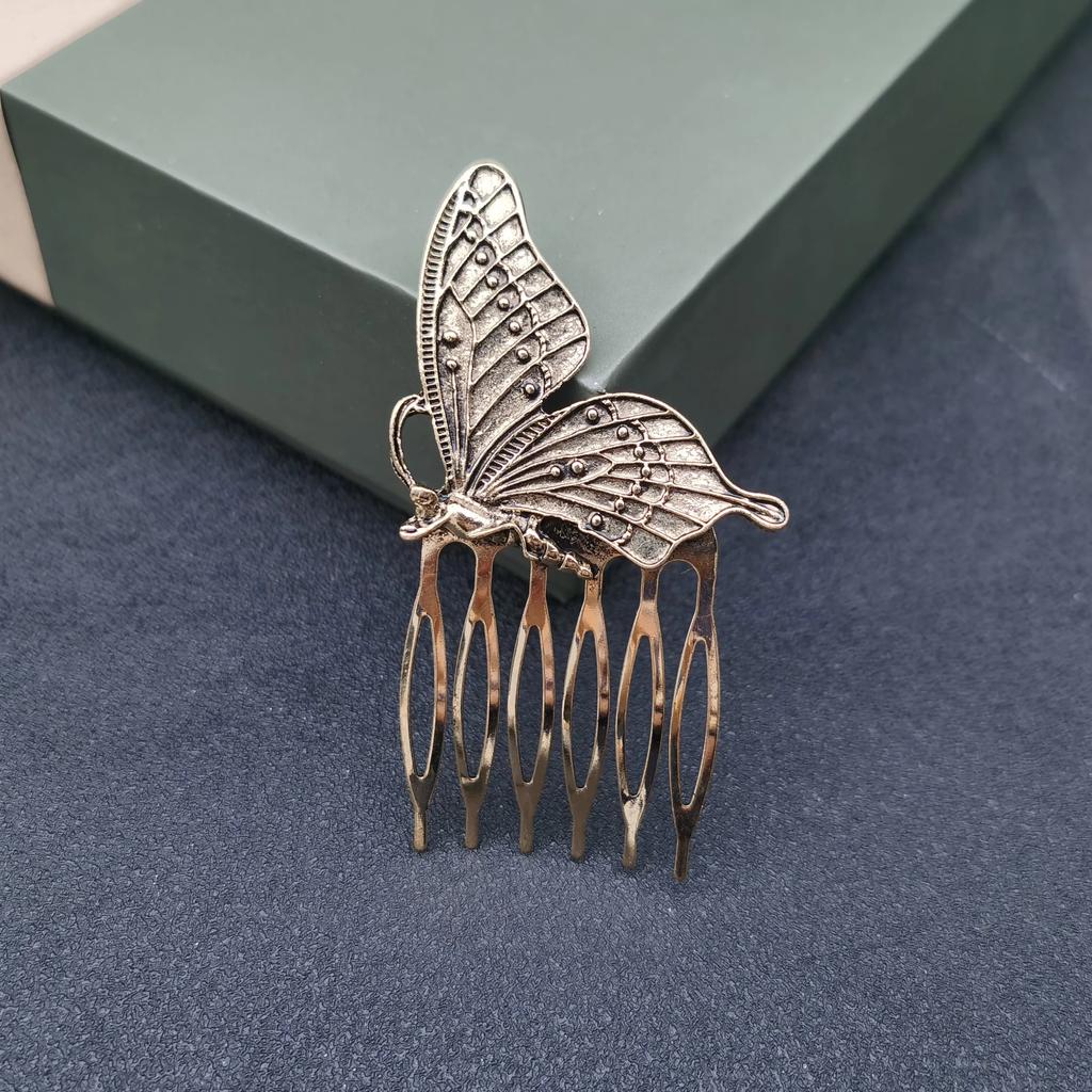 Korean Fashion Metal Butterfly Hair Comb Pins Bun Coiffure Wedding Styling Bridal Headdresses Ponytail Holder Gift Wholesale